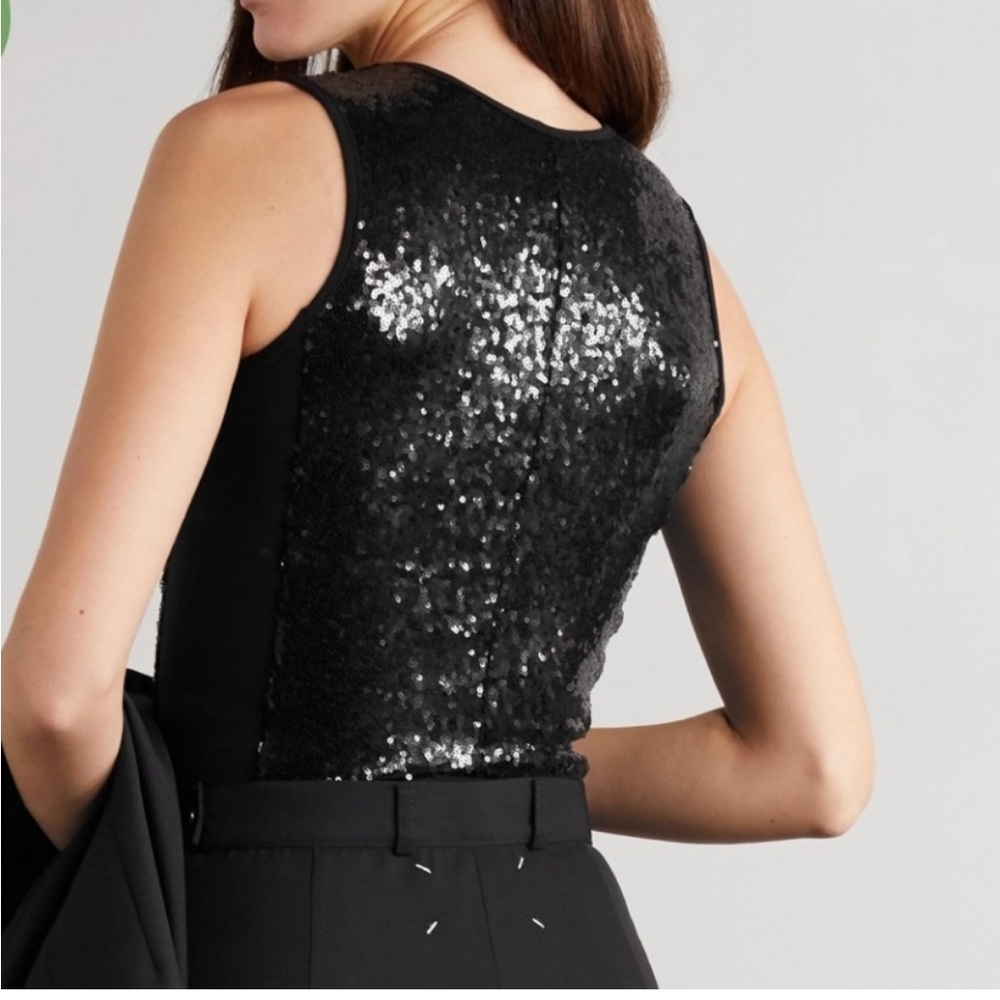 Commando Black Sequin Thong Bodysuit